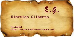 Risztics Gilberta névjegykártya